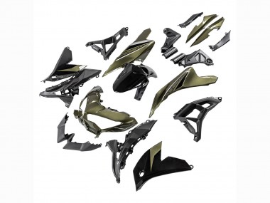 Carena Moto Kawasaki Versys 650 2022-2025 - Verde Scuro Nero Fabbrica