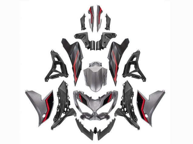 Carena Moto Kawasaki Versys 650 2022-2025 - Grigio Rosso Nero