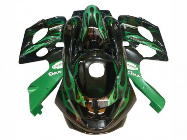 Carena Moto Yamaha YZF600R Thundercat 1996-2007 - Nero Verde Scuro Fiamma Fabbrica