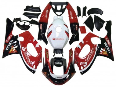 Carena Moto Yamaha YZF600R Thundercat 1996-2007 - Nero Lucido Rosso Bianco Volvo Fimer Santander Fabbrica