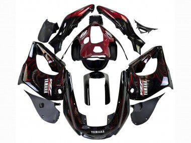 Carena Moto Yamaha YZF 1000R Thunderace 1997-2007 - Nero Rosso Scuro Fiamma Fabbrica