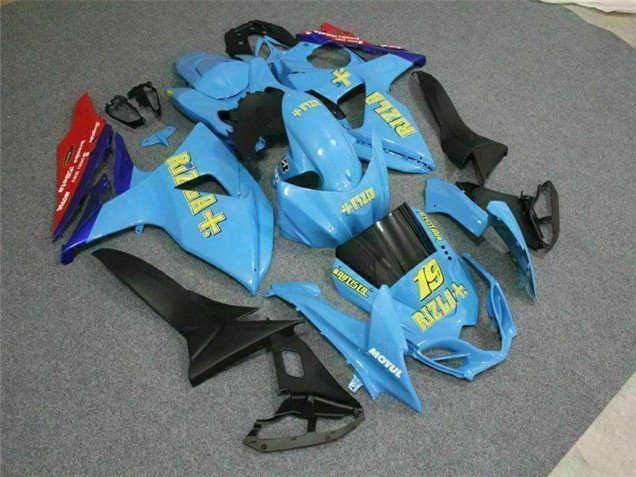 Carena Moto Suzuki GSXR 1000 2009-2016 - Blu Giallo Rizla 19 Rosso
