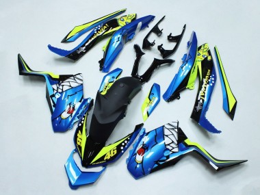 Carena Moto Yamaha XMAX300 2017-2021 - Blu Giallo Nero Squalo 46 Fabbrica