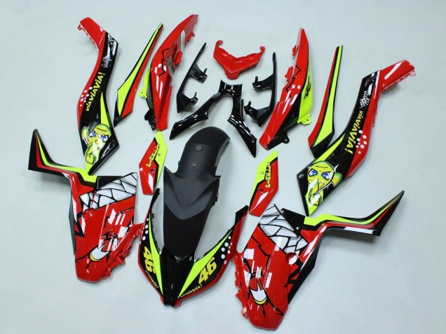 Carena Moto Yamaha XMAX300 2017-2021 - Rosso Giallo Nero Squalo 46