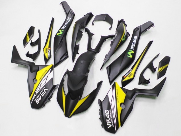 Carena Moto Yamaha XMAX300 2017-2021 - Nero Opaco Giallo MoviStar ENEOS 46