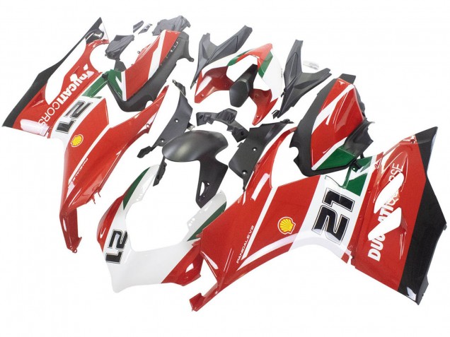 Carena Moto Ducati Panigale V2 2020-2024 - Bianco Rosso Verde Nero Opaco Corse 21