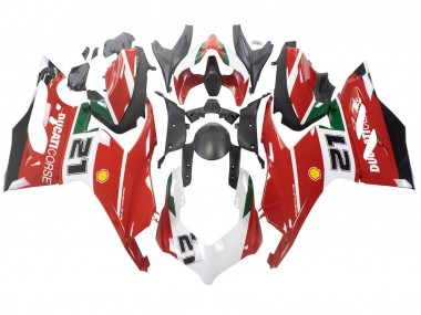 Carena Moto Ducati Panigale V2 2020-2024 - Bianco Rosso Verde Nero Opaco Corse 21 Fabbrica