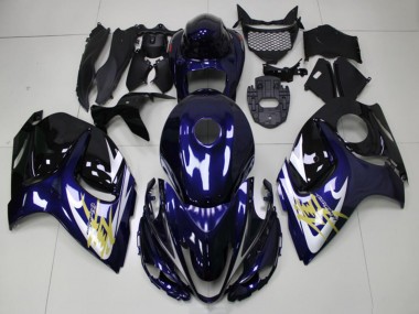 Carena Moto Suzuki GSXR 1300 Hayabusa 2008-2020 - Blu Scuro Bianco Oro Fabbrica