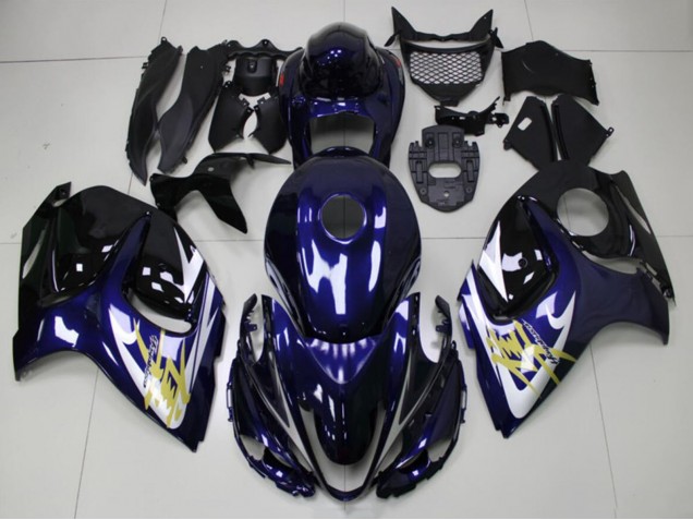 Carena Moto Suzuki GSXR 1300 Hayabusa 2008-2020 - Blu Scuro Bianco Oro