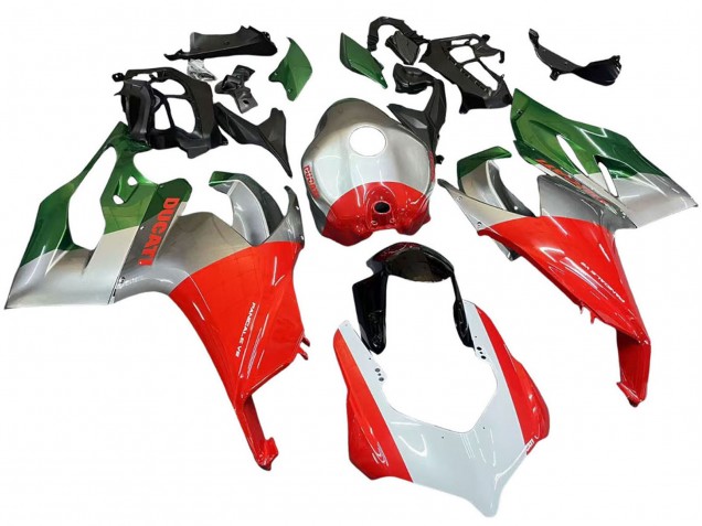 Carena Moto Ducati Panigale V2 2020-2024 - Argento Rosso Verde