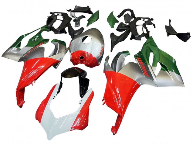 Carena Moto Ducati Panigale V2 2020-2024 - Argento Rosso Verde