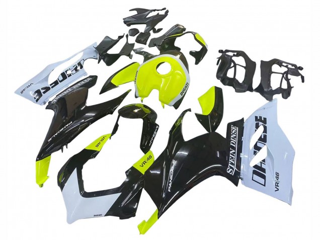 Carena Moto Ducati Panigale V2 2020-2024 - Bianco Verde Lime Nero Lucido Stein Dinse VR 46