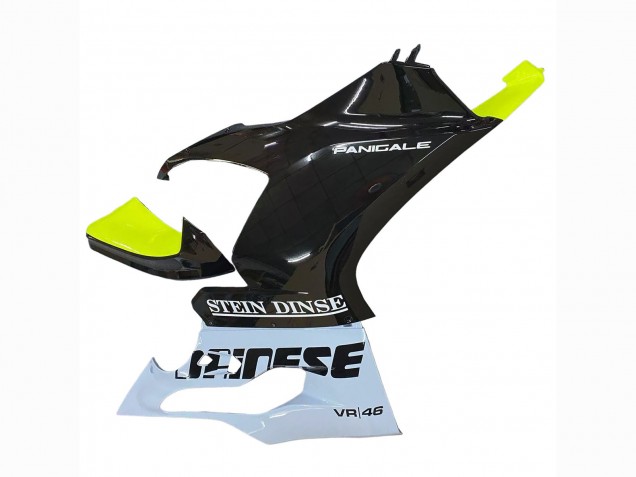 Carena Moto Ducati Panigale V2 2020-2024 - Bianco Verde Lime Nero Lucido Stein Dinse VR 46