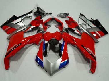 Carena Moto Ducati Panigale V4 V4S 2018-2019 - Argento Rosso Blu Nero Lucido Fabbrica