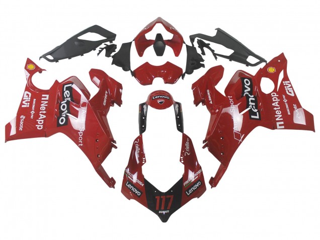Carena Moto Ducati Panigale V4 V4S 2020-2021 - Rosso Nero Lucido Lenovo 117