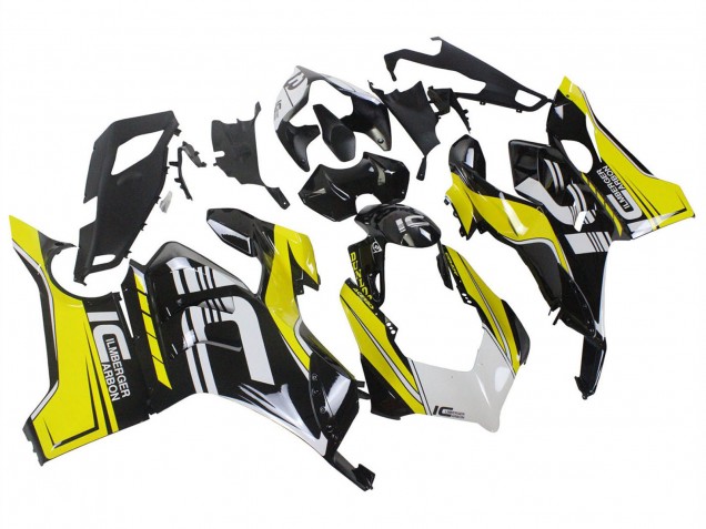 Carena Moto Ducati Panigale V4 V4S 2020-2021 - Giallo Bianco Nero Lucido