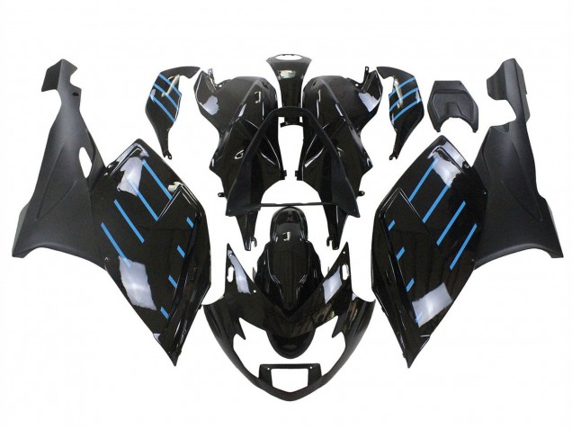Carena Moto BMW K1200S 2005-2010 - Nero Lucido Nero Opaco Blu Linea