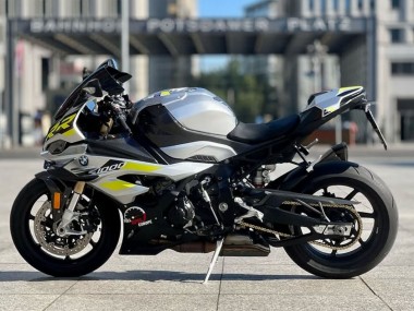 Carena Moto BMW S1000RR 2023-2024 - Argento Giallo Fibra di Carbonio Fabbrica