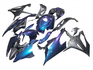Carena Moto BMW S1000RR 2019-2022 - Pendenza Blu Viola Forgiato Fibra di Carbonio Fabbrica