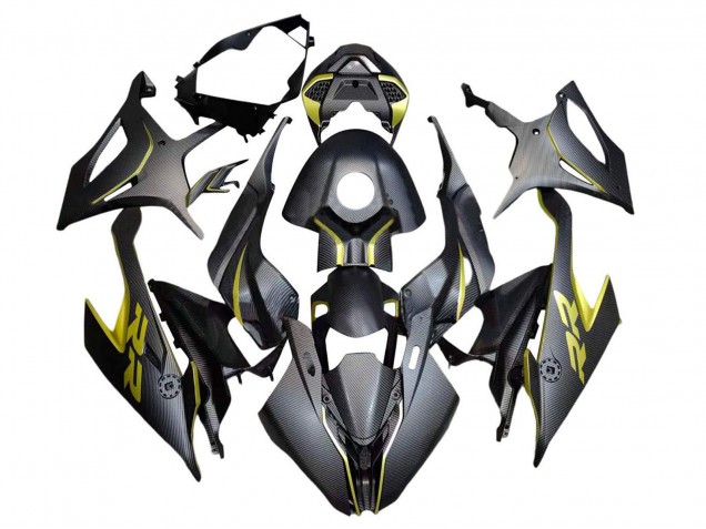 Carena Moto BMW S1000RR 2019-2022 - Nero Giallo Fibra di Carbonio