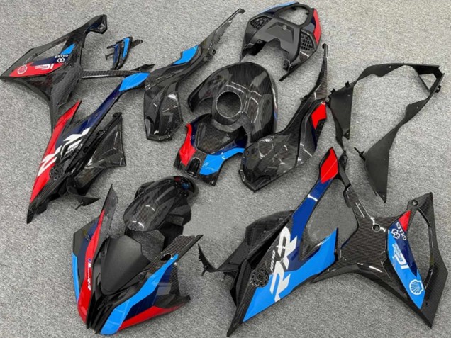 Carena Moto BMW S1000RR 2019-2022 - Nero Blu Rosso Fibra di Carbonio