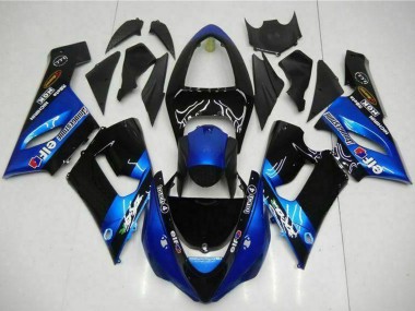 Carena Moto Kawasaki ZX6R 2005-2006 - Blu Nero Lucido Elf Fabbrica