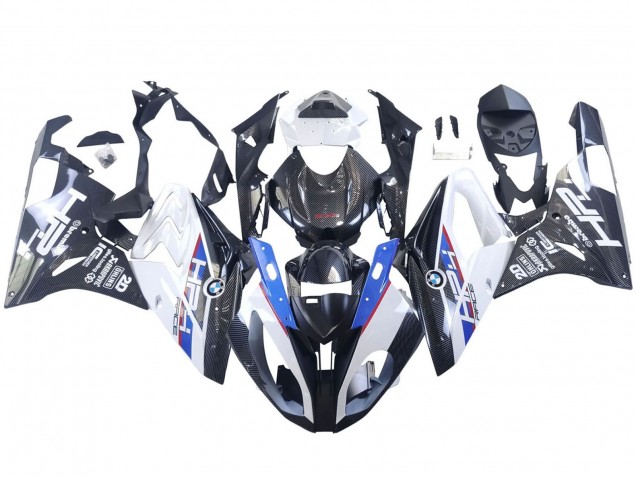 Carena Moto BMW S1000RR 2015-2016 - Bianco Blu Nero Fibra di Carbonio