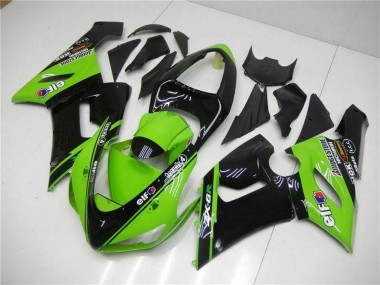 Carena Moto Kawasaki ZX6R 2005-2006 - Verde Nero Lucido Elf Fabbrica