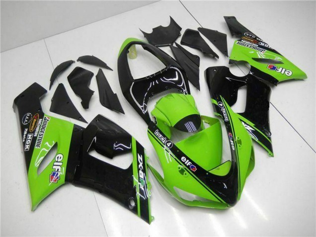 Carena Moto Kawasaki ZX6R 2005-2006 - Verde Nero Lucido Elf