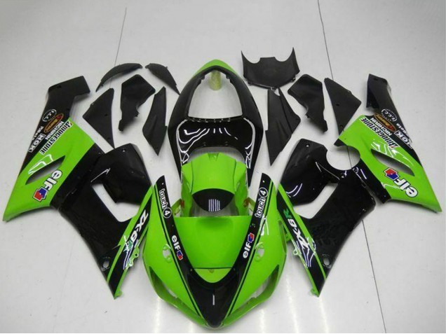 Carena Moto Kawasaki ZX6R 2005-2006 - Verde Nero Lucido Elf