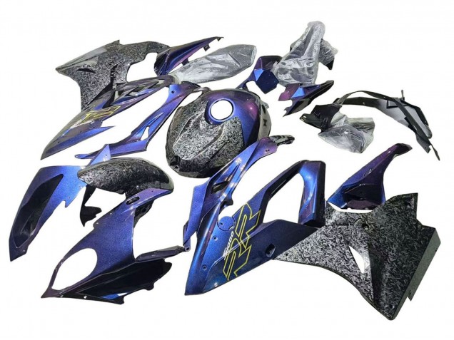 Carena Moto BMW S1000RR 2015-2016 - Pendenza Viola Blu Forgiato Fibra di Carbonio
