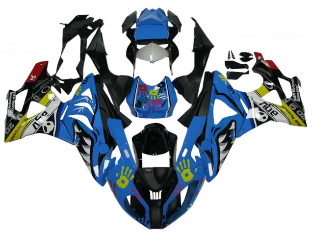 Carena Moto BMW S1000RR 2009-2014 - Bianco Blu Nero Giallo Squalo