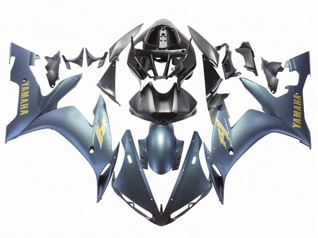 Carena Moto Yamaha YZF 1000 R1 2004-2006 - Blu Scuro Oro Decals