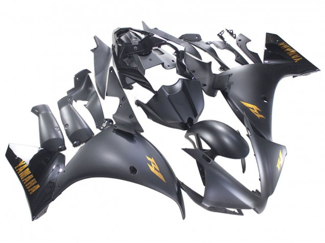 Carena Moto Yamaha YZF 1000 R1 2012-2014 - Nero Opaco Oro Decals