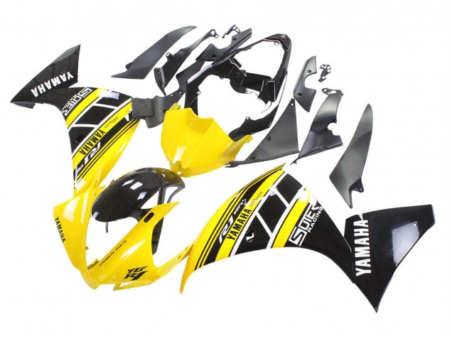 Carena Moto Yamaha YZF 1000 R1 2012-2014 - Giallo Bianco Nero