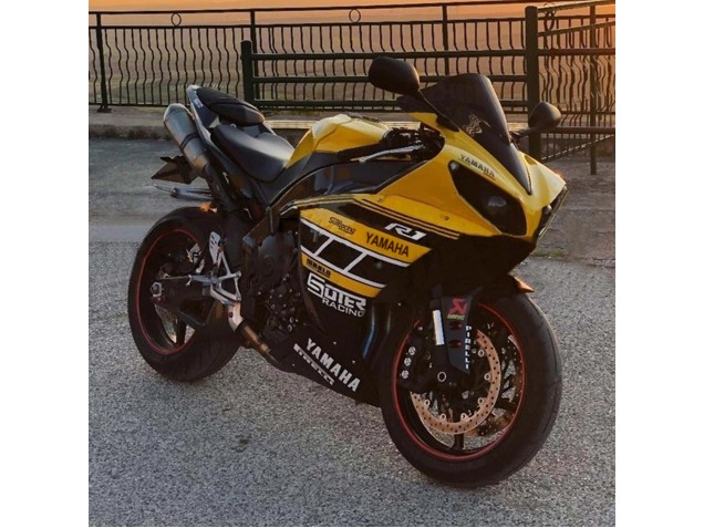 Carena Moto Yamaha YZF 1000 R1 2012-2014 - Giallo Bianco Nero