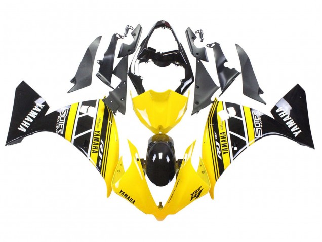 Carena Moto Yamaha YZF 1000 R1 2012-2014 - Giallo Bianco Nero