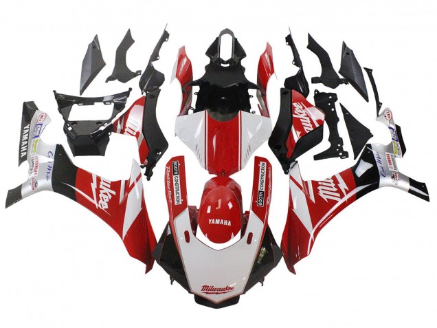 Carena Moto Yamaha YZF 1000 R1 2020-2025 - Bianco Rosso Nero Milwaukee