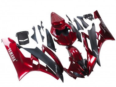 Carena Moto Yamaha YZF 600 R6 2006-2007 - Rosso Nero Opaco Fabbrica