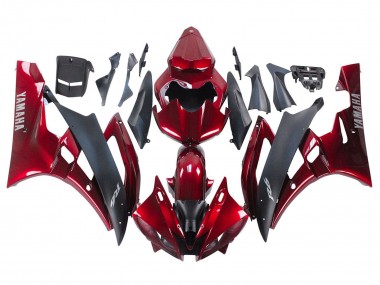 Carena Moto Yamaha YZF 600 R6 2006-2007 - Rosso Nero Opaco Fabbrica