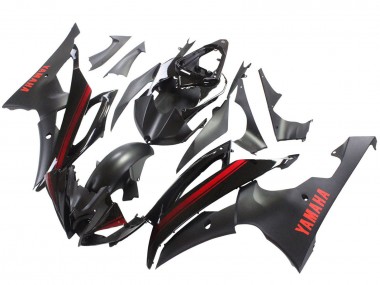 Carena Moto Yamaha YZF 600 R6 2008-2016 - Nero Lucido Nero Opaco Rosso Banda Fabbrica