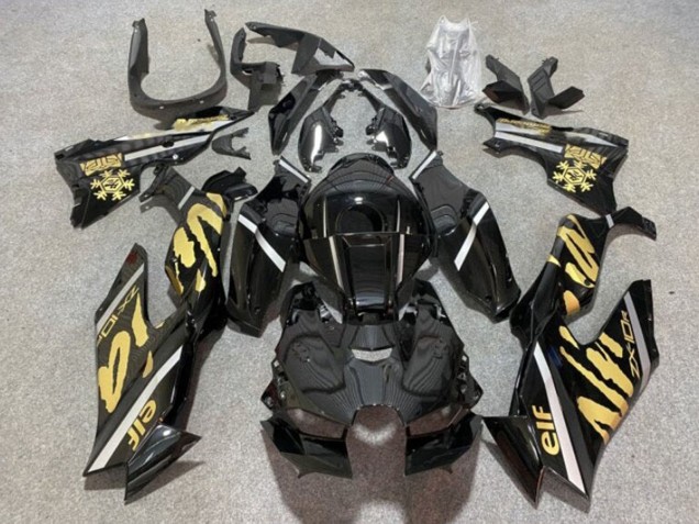 Carena Moto Kawasaki ZX10R 2021-2025 - Nero Lucido Oro Elf Nevicare