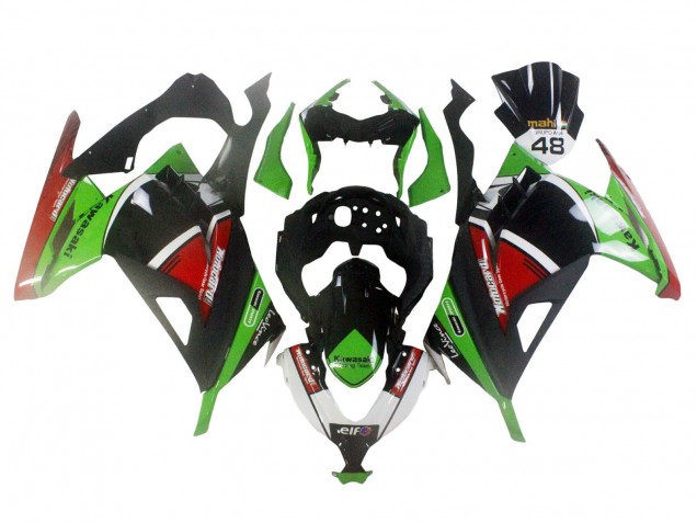 Carena Moto Kawasaki EX300 2013-2024 - Verde Bianco Rosso Nero Elf