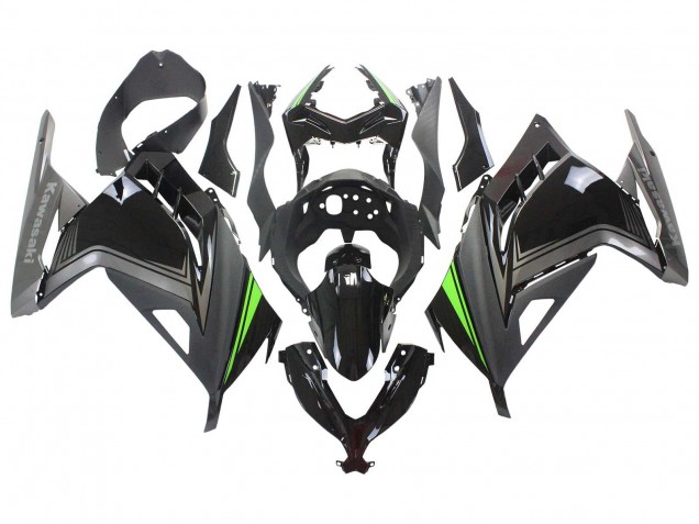 Carena Moto Kawasaki EX300 2013-2024 - Nero Lucido Nero Opaco Verde