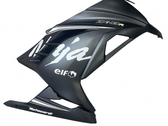 Carena Moto Kawasaki EX300 2013-2024 - Nero Opaco Bianco Elf Nevicare