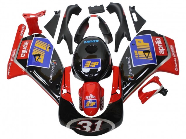 Carena Moto Aprilia RS125 2000-2005 - Nero Rosso Blu Argento 31