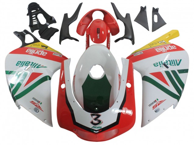 Carena Moto Aprilia RS125 2000-2005 - Bianco Giallo Verde Nero Alitalia 3
