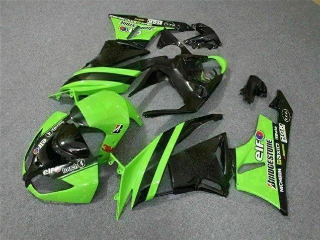 Carena Moto Kawasaki ZX6R 2009-2012 - Verde Nero Lucido Elf Touch4 Bridgestone