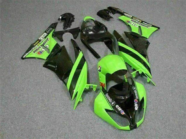 Carena Moto Kawasaki ZX6R 2009-2012 - Verde Nero Lucido Elf Touch4 Bridgestone