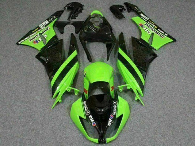 Carena Moto Kawasaki ZX6R 2009-2012 - Verde Nero Lucido Elf Touch4 Bridgestone